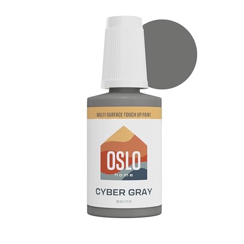 Porcelain + Appliance Touch Up Paint. Cyber Gray. 1oz. High-Gloss. w/Brush in Bottle. for Appliances. and More