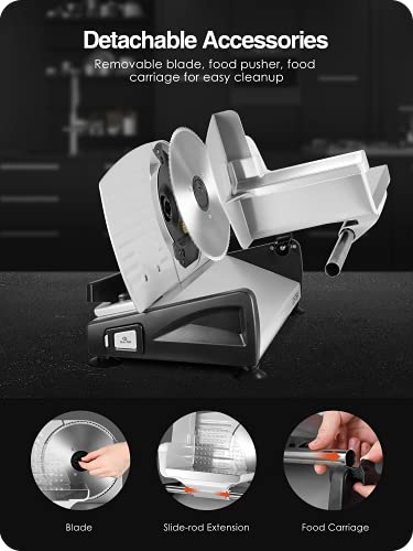 200W Electric Deli Meat Slicer. 7.5 Removable Stainless Steel Blade. Adjustable Thickness. Child Lock - For Home Use