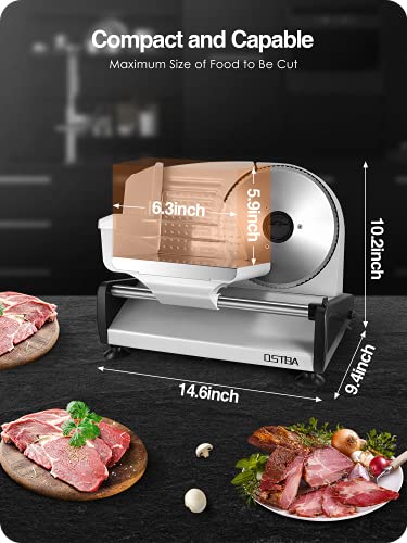 200W Electric Deli Meat Slicer. 7.5 Removable Stainless Steel Blade. Adjustable Thickness. Child Lock - For Home Use