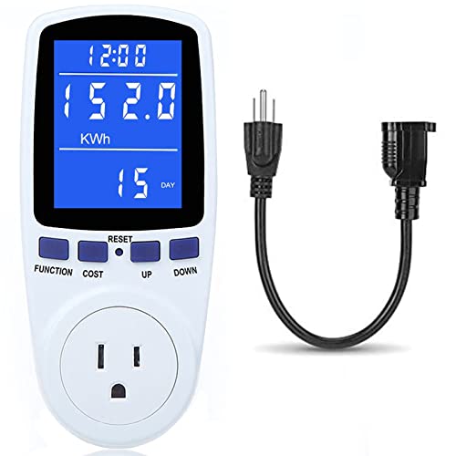 Upgraded Watt Meter Power Meter Plug Home Electricity Usage Monitor. Electrical Usage Monitor Consumption. Energy Voltage Amps Kill Meter with Backlight. Overload Protection. 7 Modes Display-With Cord